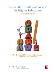 Leadership Traits and Success in Higher Education - Witt/Kieffer