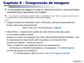 Capítulo 8 – Compressão de Imagens