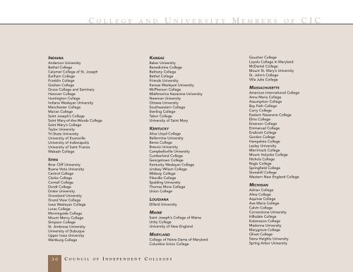 Annual Report 2003-2004 - The Council of Independent Colleges