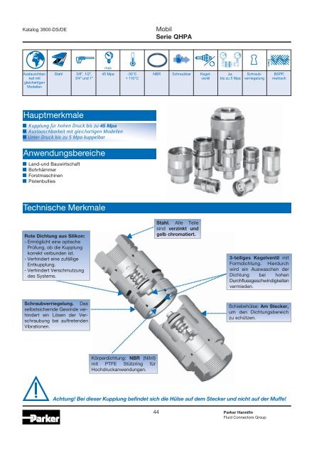 Hydraulische Schnellverschlusskupplungen - Siebert Hydraulik ...