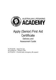Apply (Senior) First Aid Certificate - Life Saving Victoria
