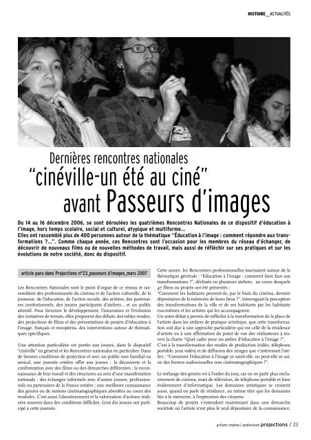 Projections - Passeurs d'images