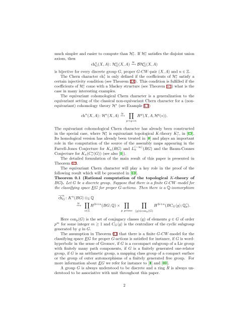 Equivariant Cohomological Chern Characters