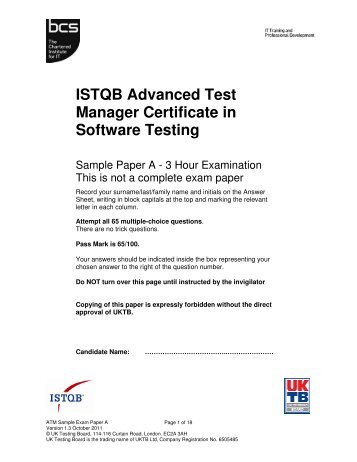 istqb advanced test analyst certificate in software testing