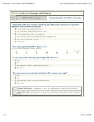 SECTION: Health Care Coverage and Utilization Survey Entry ...