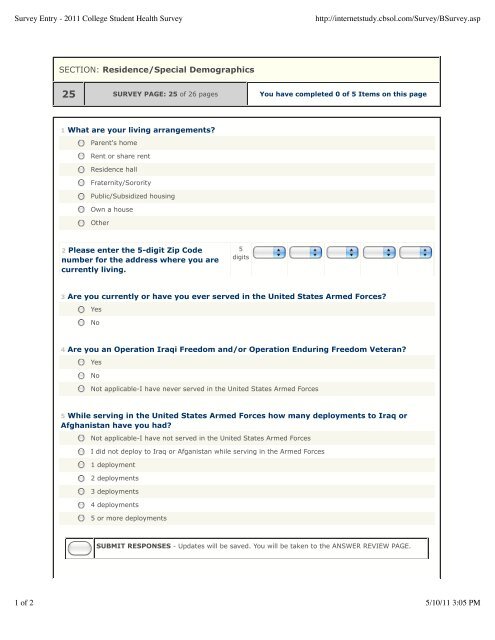 SECTION: Health Care Coverage and Utilization Survey Entry ...