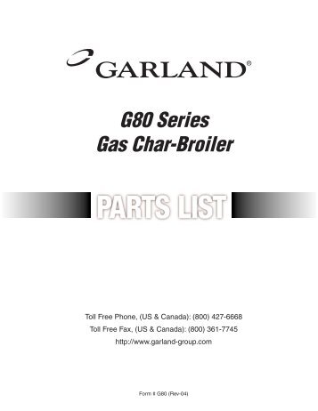 G80 Series Gas Char-Broiler - Garland