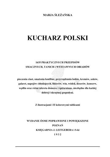 Kucharz Polski - Marja ÅleÅ¼aÅska - PoznaÅ 1932 - Chef Paul