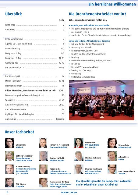 Kongress: CCW 2013 - Weiterbildung Management Circle