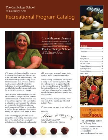 Recreational Program Catalog - The Cambridge School of Culinary ...