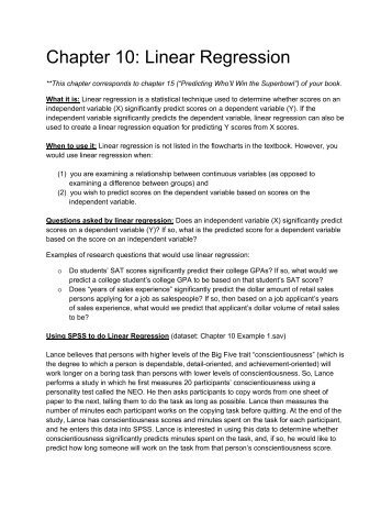 Chapter 10: Linear Regression - Heather Lench, Ph.D.