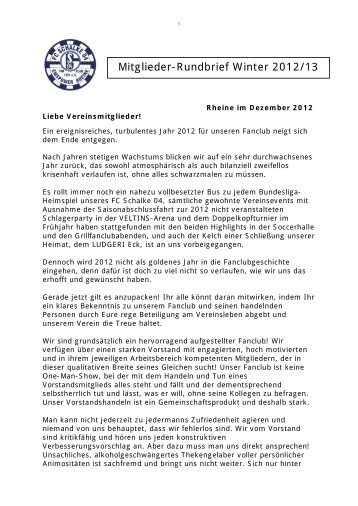 Mitglieder-Rundbrief Winter 2012/13 - FC Schalke 04-Fanclub ...