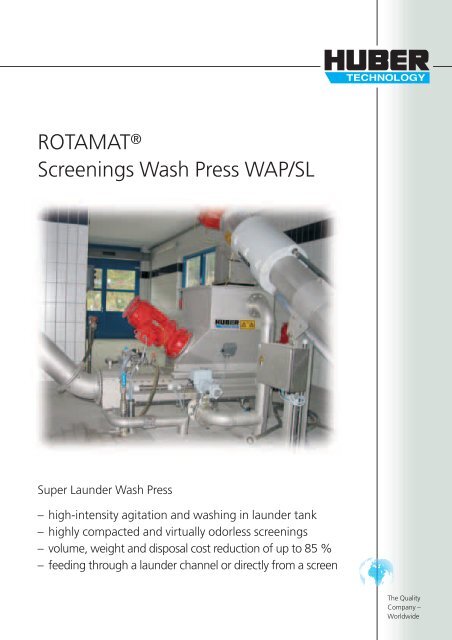 ROTAMATÂ® Screenings Wash Press WAP/SL