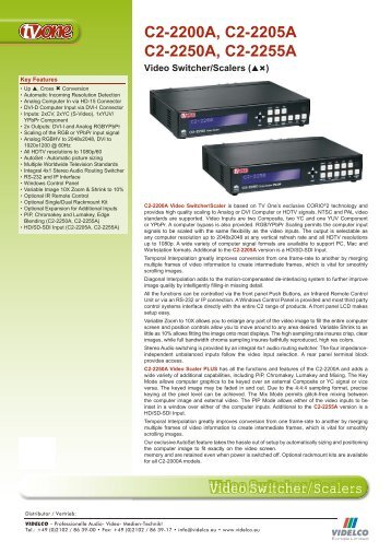 Video Switcher/Scalers C2-2200A, C2-2205A C2-2250A ... - VIDELCO