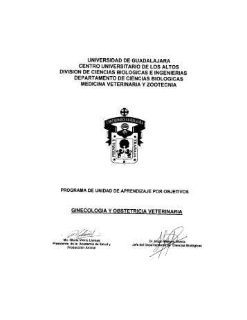 Ginecologia y obstetricia veterinaria - Centro Universitario de los Altos
