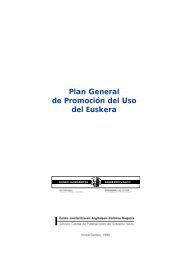 Plan General de Promoción del Uso del Euskera - Euskara