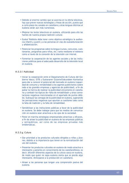 Plan General de Promoción del Uso del Euskera - Euskara