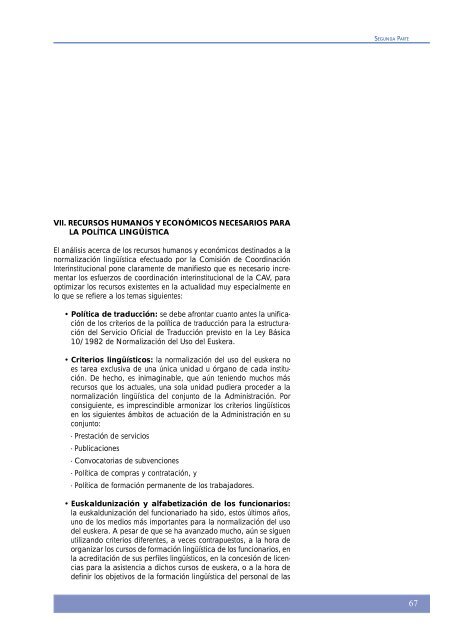 Plan General de Promoción del Uso del Euskera - Euskara