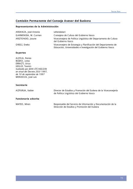 Plan General de Promoción del Uso del Euskera - Euskara