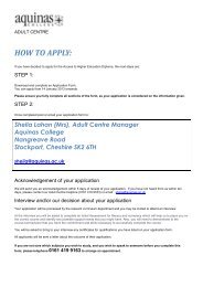 Application form - Aquinas College