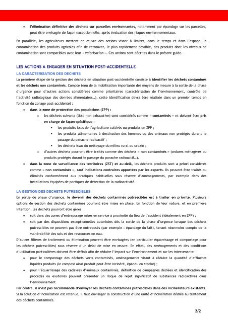 Guide d'aide à la décision pour la gestion du milieu agricole ... - IRSN