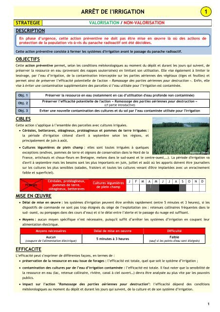 Guide d'aide à la décision pour la gestion du milieu agricole ... - IRSN