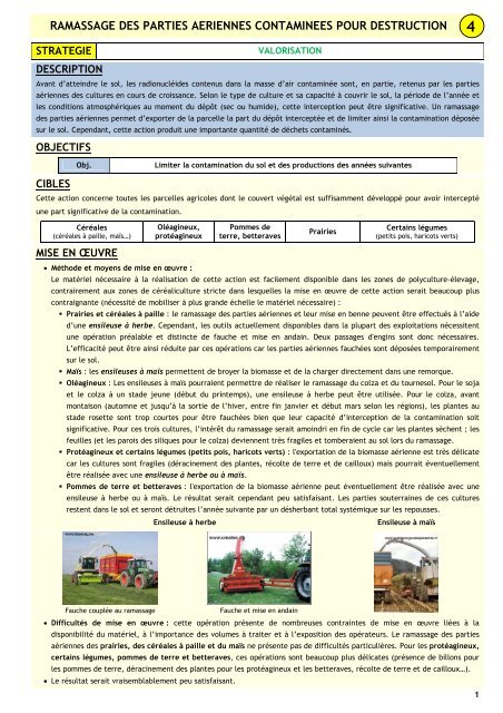 Guide d'aide à la décision pour la gestion du milieu agricole ... - IRSN