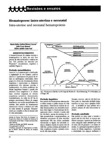 Hematopoese intra-uterina e neonatal - Pediatria (SÃ£o Paulo)