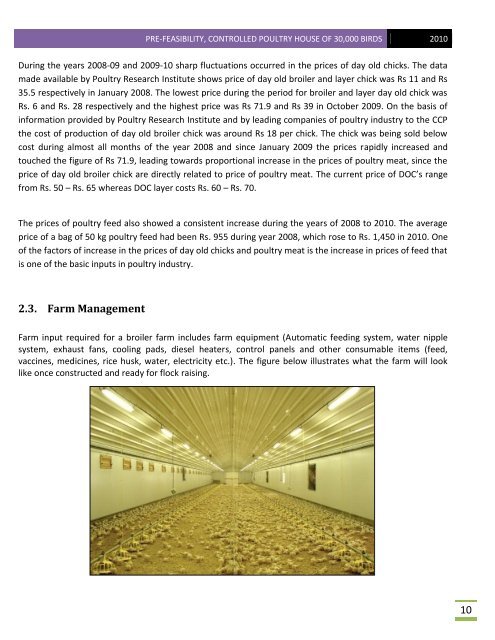 2. Pre-Feasibility Study for Environmentally Controlled Poultry House