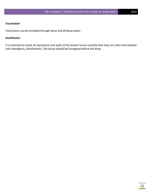 2. Pre-Feasibility Study for Environmentally Controlled Poultry House