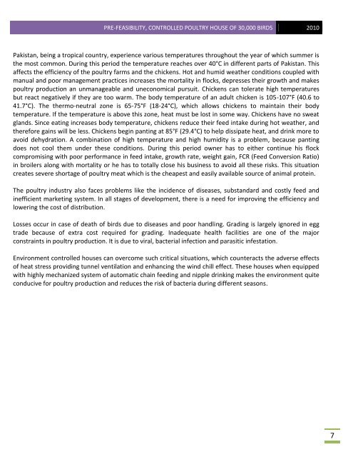 2. Pre-Feasibility Study for Environmentally Controlled Poultry House