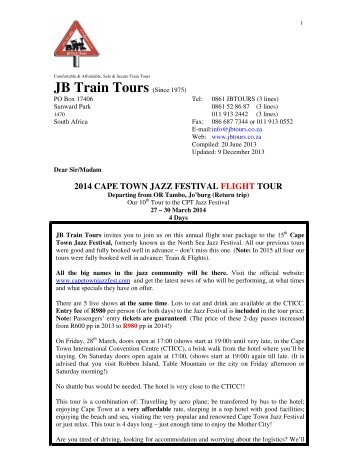 30 Mar 4 Days - JB Train Tours