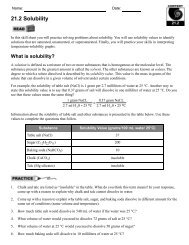 Solubility Curve Practice Problems Worksheet 1