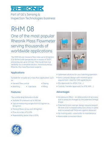 Rheonik Coriolis Massa Flow Meter RHM08 - ods-instrumentatie