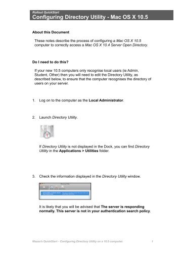 Configuring Directory Utility - Mac OS X 10.5