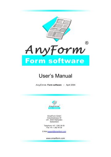 AnyForm User's Manual - SmartForm GmbH