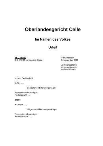 Oberlandesgericht Celle - Verein der ehemaligen AWD Mitarbeiter eV