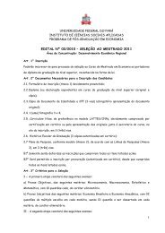 Edital do Processo - PPGE/UFPA - Universidade Federal do Pará