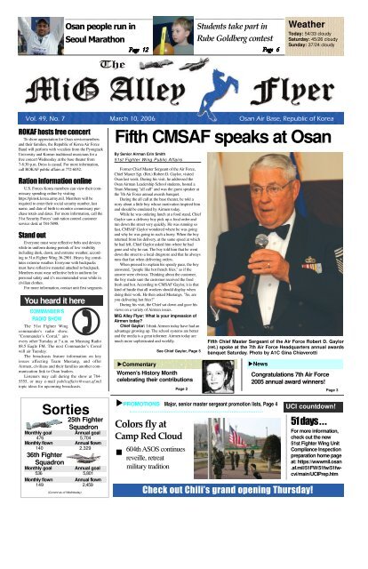 Fifth CMSAF speaks at Osan - Osan Air Base