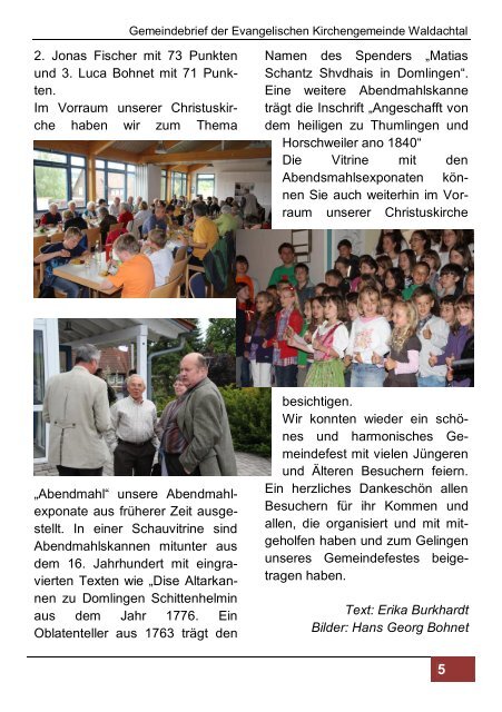 KiBiWo 2012 - Evangelische Kirchengemeinde Waldachtal