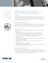 BACnet Operator Workstation and BACnet Advanced ... - Vykon