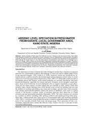 ARSENIC LEVEL - Ahmadu Bello University