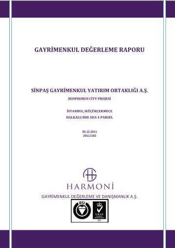 GAYRİMENKUL DEĞERLEME RAPORU - Sinpaş GYO