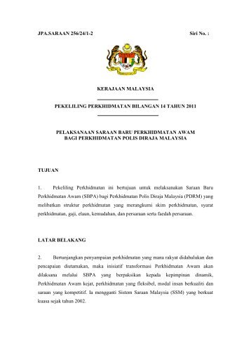 pekeliling perkhidmatan bilangan 14 tahun 2011 - Kementerian ...