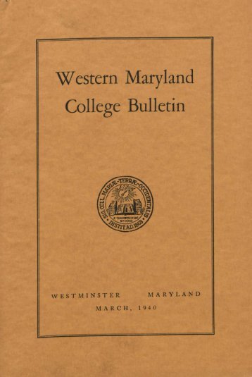 Western Maryland College Bulletin - Hoover Library