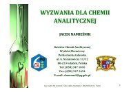 WYZWANIA DLA CHEMII ANALITYCZNEJ