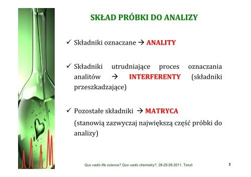 WYZWANIA DLA CHEMII ANALITYCZNEJ