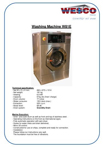 Washing Machine W81E - WESCO-Navy