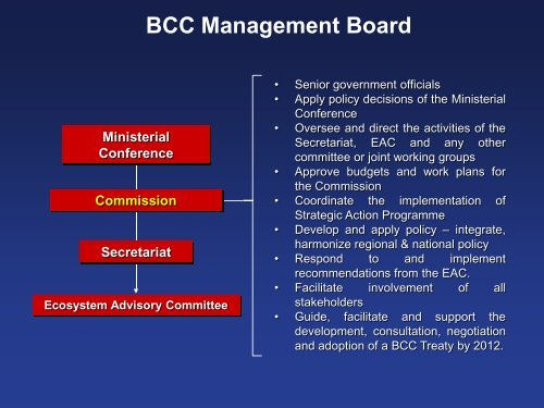 Overview of the BCC and implementation of the ... - DLIST Benguela