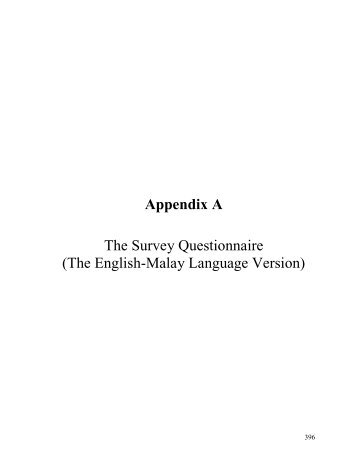 survey questionnaire - DSpace - Universiti Malaya